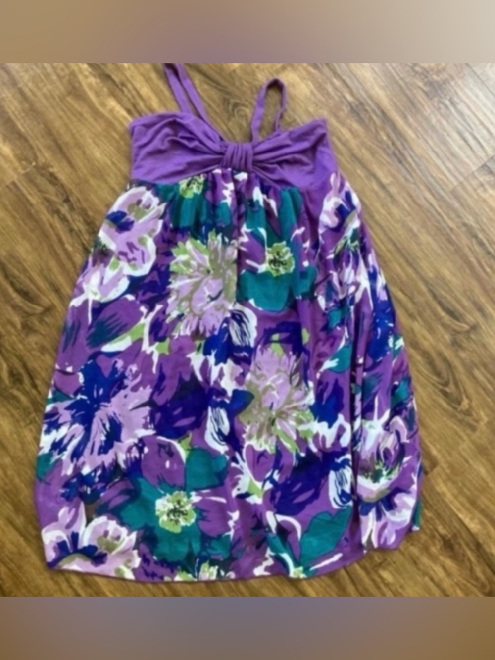 Moda Sundress Relaxed Flowy Fit Women’s Size Large Purple Teal Blue